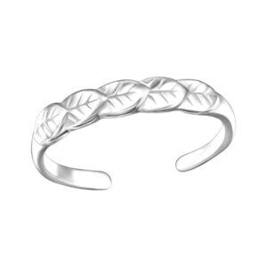 Sterling Silver Adjustable Leaf Toe Ring
